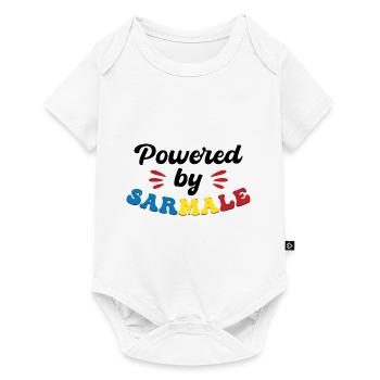 Angetrieben von Sarmale - Baby Premium Kurzarmbody - Weiß - Vorne