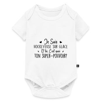 hockey player. What's your superpower? - Baby Premium short-sleeve bodysuit - white - Front