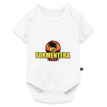 Formentera 2025 Vacances Palmiers Coloré - Body à manches courtes Premium Bébé - blanc - Devant