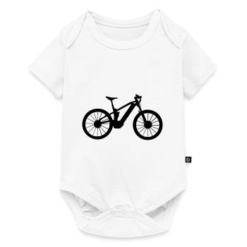 E bike bicycle cyclist graphic - Baby Premium short-sleeve bodysuit - white - Front