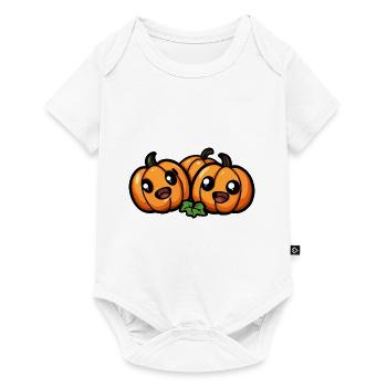 citrouille Halloween mignon bande dessinée - Body à manches courtes Premium Bébé - blanc - Devant