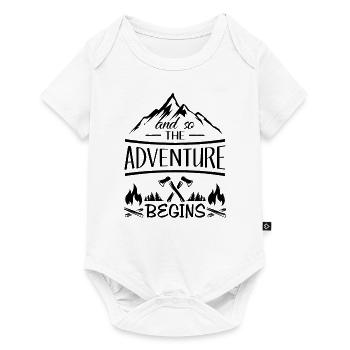 And so the Adventure begings - camping scout gift - Body à manches courtes Premium Bébé - blanc - Devant