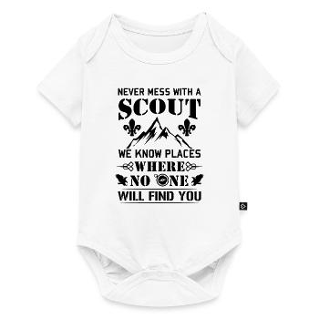 Never mess with a Scout no one will find you - Baby Premium Kurzarmbody - Weiß - Vorne