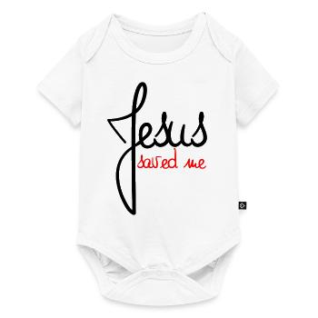 Jesus saved me black and red - Body à manches courtes Premium Bébé - blanc - Devant