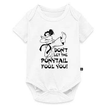 Don't let the Ponytail fool you - karate fight - Baby Premium short-sleeve bodysuit - white - Front