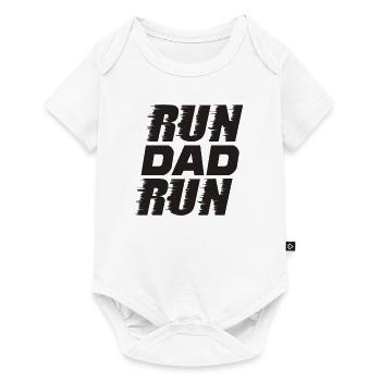 Cadeau de motivation papa course à pied marathon - Body à manches courtes Premium Bébé - blanc - Devant