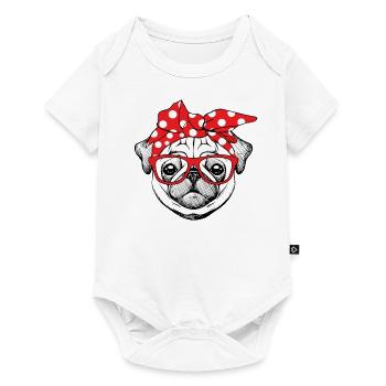 Pug Bandana - Body à manches courtes Premium Bébé - blanc - Devant