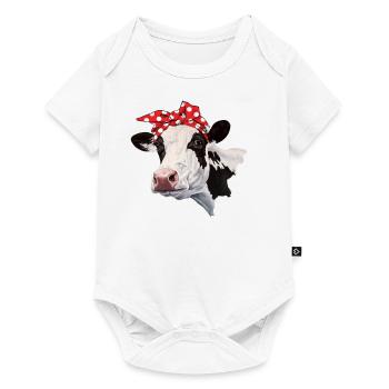 Bandana de vache - Body à manches courtes Premium Bébé - blanc - Devant