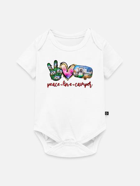 Friedensliebes-Wohnmobil - Baby Premium Kurzarmbody - Weiß