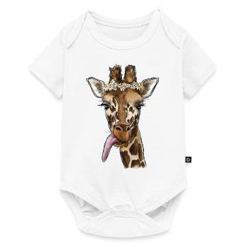 Girafe aquarelle - Body à manches courtes Premium Bébé - blanc - Devant