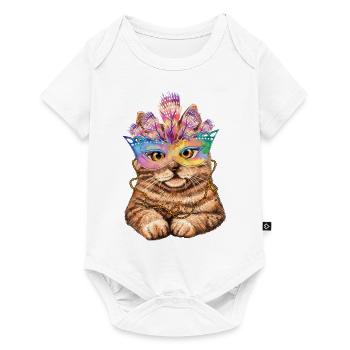 Mardi Gras Cat - Baby Premium short-sleeve bodysuit - white - Front