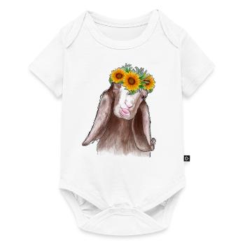 Ziege Sonnenblume - Baby Premium Kurzarmbody - Weiß - Vorne