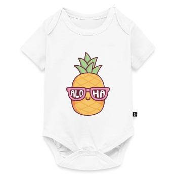 Ananas mignon avec lunettes de soleil Aloha - Body à manches courtes Premium Bébé - blanc - Devant