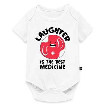 Laughter is the best medicine hospital gift - Baby Premium short-sleeve bodysuit - white - Front