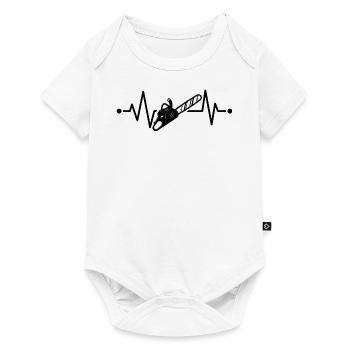 Chainsaw Heartbeat Lumberjack Lumberjack - Baby Premium short-sleeve bodysuit - white - Front