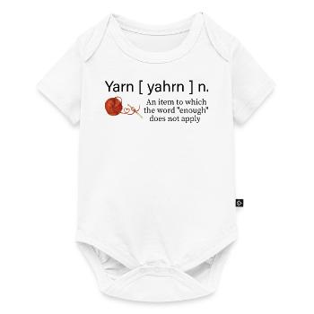 Garn Substantiv Definition Lustiges Stricken Häkeln - Baby Premium Kurzarmbody - Weiß - Vorne
