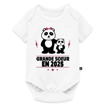 grande soeur en 2025,Drôles,Bébé, Humour - Body à manches courtes Premium Bébé - blanc - Devant