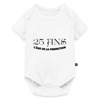 25ème année âge cadeau beauté âge - Body à manches courtes Premium Bébé - blanc - Devant