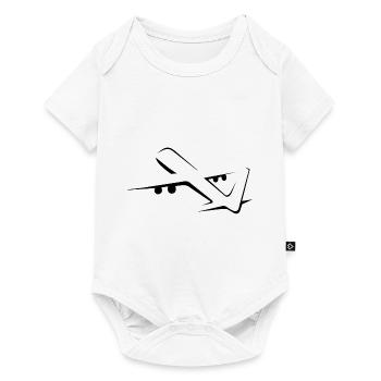Flugzeug - Baby Premium Kurzarmbody - Weiß - Vorne