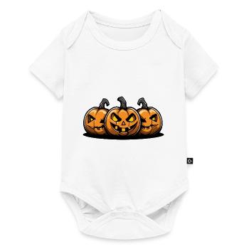 Citrouille Halloween - Body à manches courtes Premium Bébé - blanc - Devant