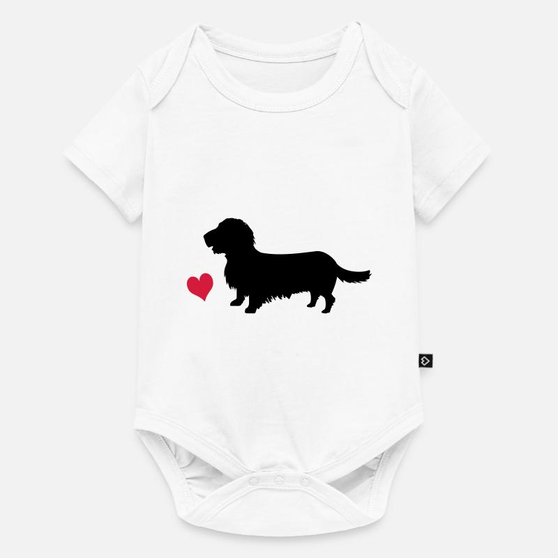 Rauhhaardackel - Baby Premium Kurzarmbody - Weiß