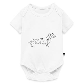 Wiener géométrique - Teckel géométrique noir - Body à manches courtes Premium Bébé - blanc - Devant