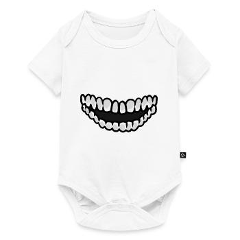 Masque de protège-dents Corona Smile Embout buccal - Body à manches courtes Premium Bébé - blanc - Devant