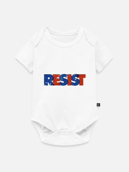 Widerstehen Sie Distressed - Baby Premium Kurzarmbody - Weiß