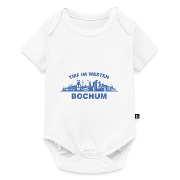 BOCHUM SKYLINE in Blau - Baby Premium Kurzarmbody - Weiß - Vorne