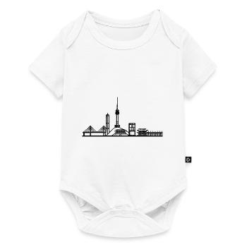 Skyline von Seoul in Schwarz mit Details - Baby Premium Kurzarmbody - Weiß - Vorne