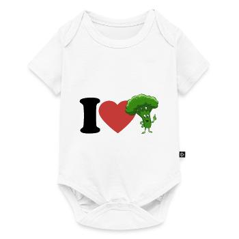 I Love Broccoli - Légumes, végétarien, végétalien - Body à manches courtes Premium Bébé - blanc - Devant
