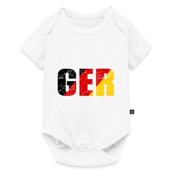 Deutschland Flagge GER - Fußball - Baby Premium Kurzarmbody - Weiß - Vorne
