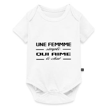 Une Femme Simple Qui Aime Le Chat Humour - Body à manches courtes Premium Bébé - blanc - Devant