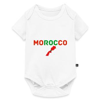 Marokkanische Mannschaft Fanfußball - Baby Premium Kurzarmbody - Weiß - Vorne