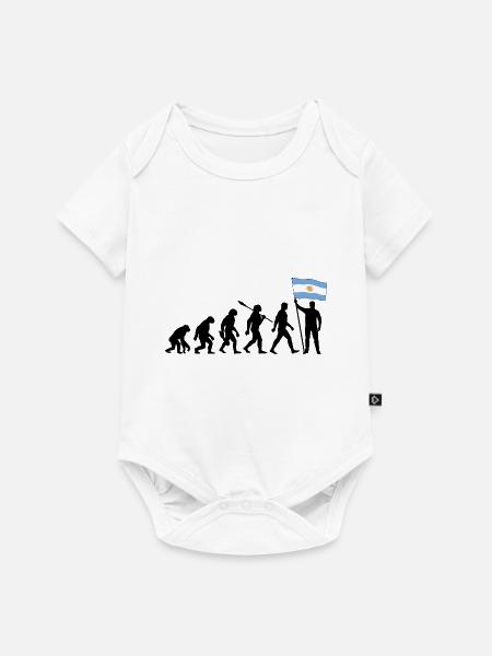 Evolution - Flagge Argentinien - Nation - Baby Premium Kurzarmbody - Weiß