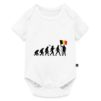 Belgien - Evolution - Flagge - Nation - Baby Premium Kurzarmbody - Weiß - Vorne
