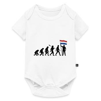 Holland - Evolution - Flagge - Nation - Baby Premium Kurzarmbody - Weiß - Vorne