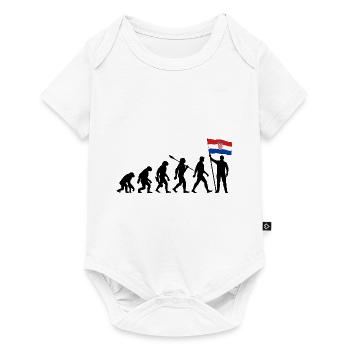 Kroatien - Evolution - Flagge - Nation - Baby Premium Kurzarmbody - Weiß - Vorne