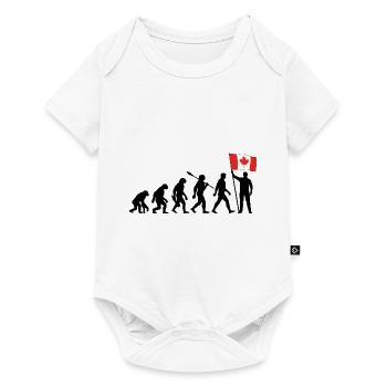 Kanada - Evolution - Flagge - Nation - Baby Premium Kurzarmbody - Weiß - Vorne