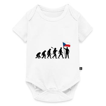 Tschechien - Evolution - Flagge - Nation - Baby Premium Kurzarmbody - Weiß - Vorne