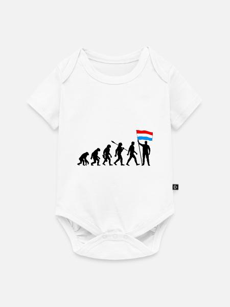 Luxemburg - Evolution - Flagge - Nation - Baby Premium Kurzarmbody - Weiß
