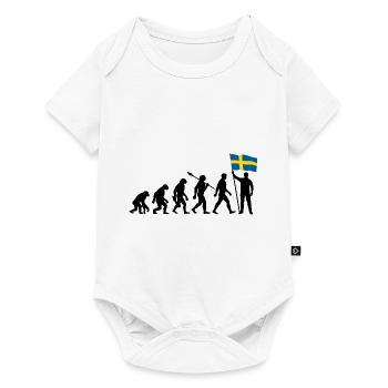 Schweden - Evolution - Flagge - Nation - Baby Premium Kurzarmbody - Weiß - Vorne