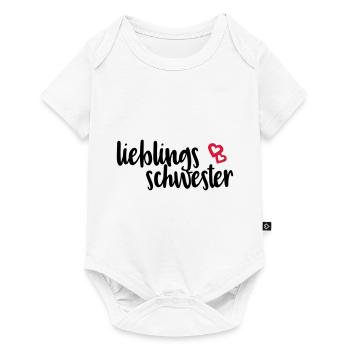 Lieblingsschwester Geschwisterliebe Geschenk - Baby Premium Kurzarmbody - Weiß - Vorne