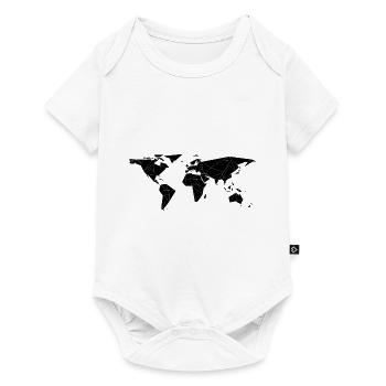 Weltkarte Geometrisch schwarz - Baby Premium Kurzarmbody - Weiß - Vorne