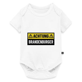 Achtung Brandenburger - Regionaler Spruch - Baby Premium Kurzarmbody - Weiß - Vorne