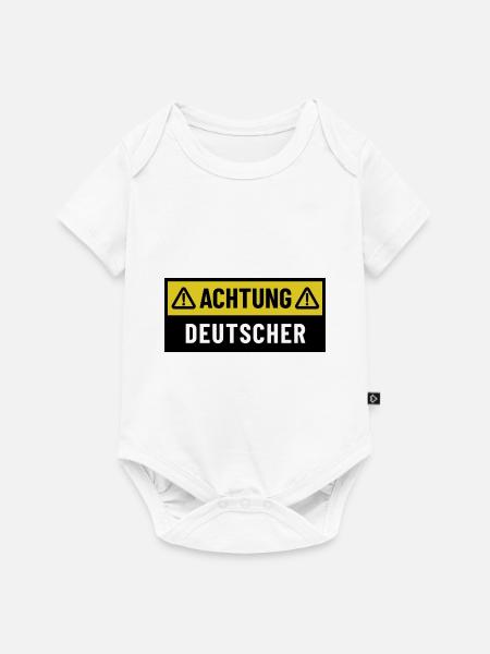 Achtung Deutscher - Regionaler Spruch - Baby Premium Kurzarmbody - Weiß
