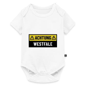Achtung Westfale - Regionaler Spruch - Baby Premium Kurzarmbody - Weiß - Vorne