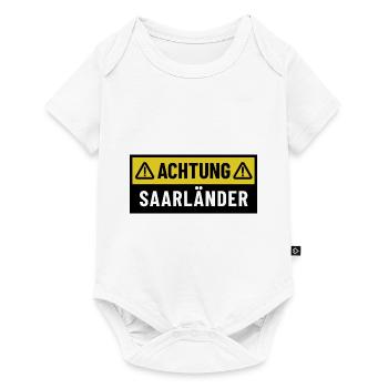 Achtung Saarländer - Regionaler Spruch - Baby Premium Kurzarmbody - Weiß - Vorne