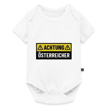 Achtung Österreicher - Regionaler Spruch - Baby Premium Kurzarmbody - Weiß - Vorne