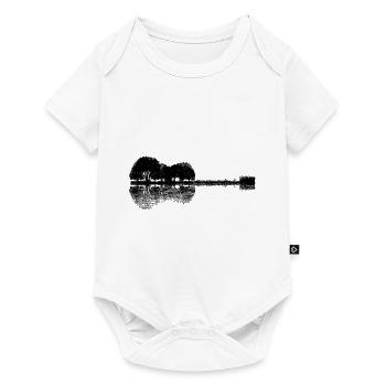 akustische Gitarre - Waldsee - Natur - Spiegelung - Baby Premium Kurzarmbody - Weiß - Vorne